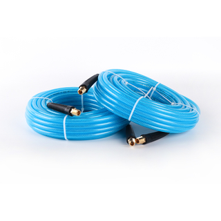 Durable Reinforced High Pressure Pu Braided Air Hose 1/4 ID with NPT fittings