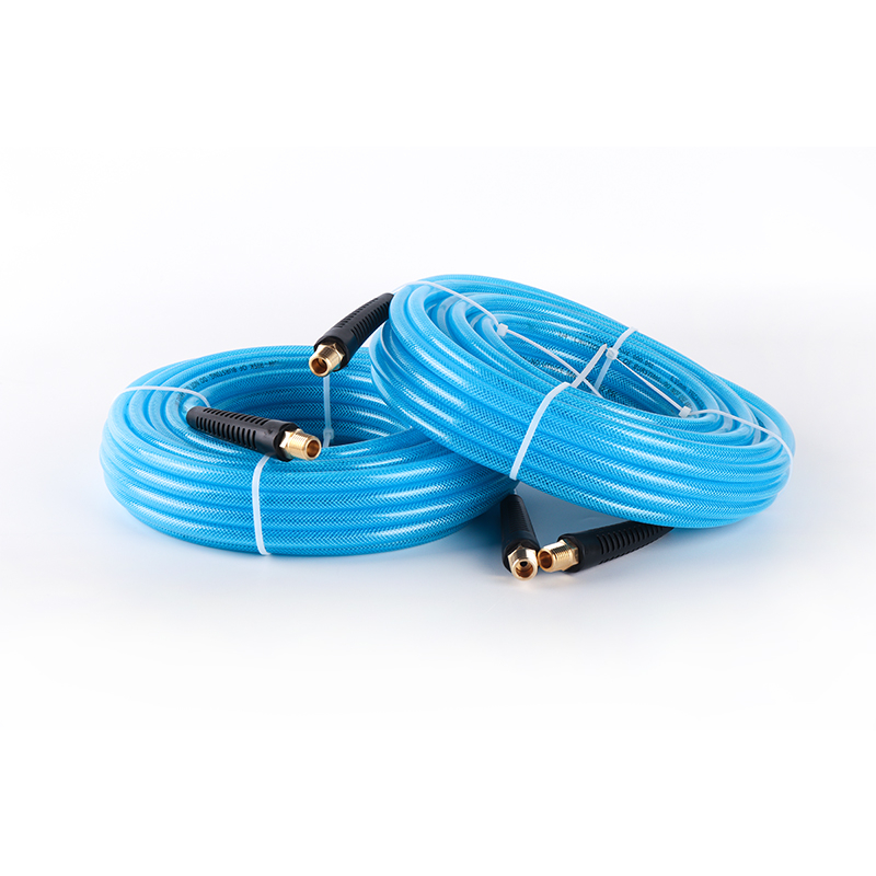 Durable Reinforced High Pressure Pu Braided Air Hose 1/4 ID with NPT fittings